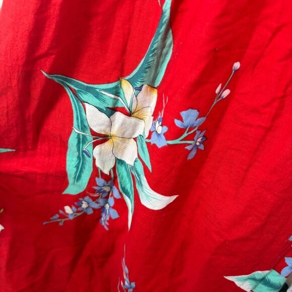 Waltah Clarke's Vintage Hawaiian Red Floral Maxi Dress Size Medium - Picture 9 of 15